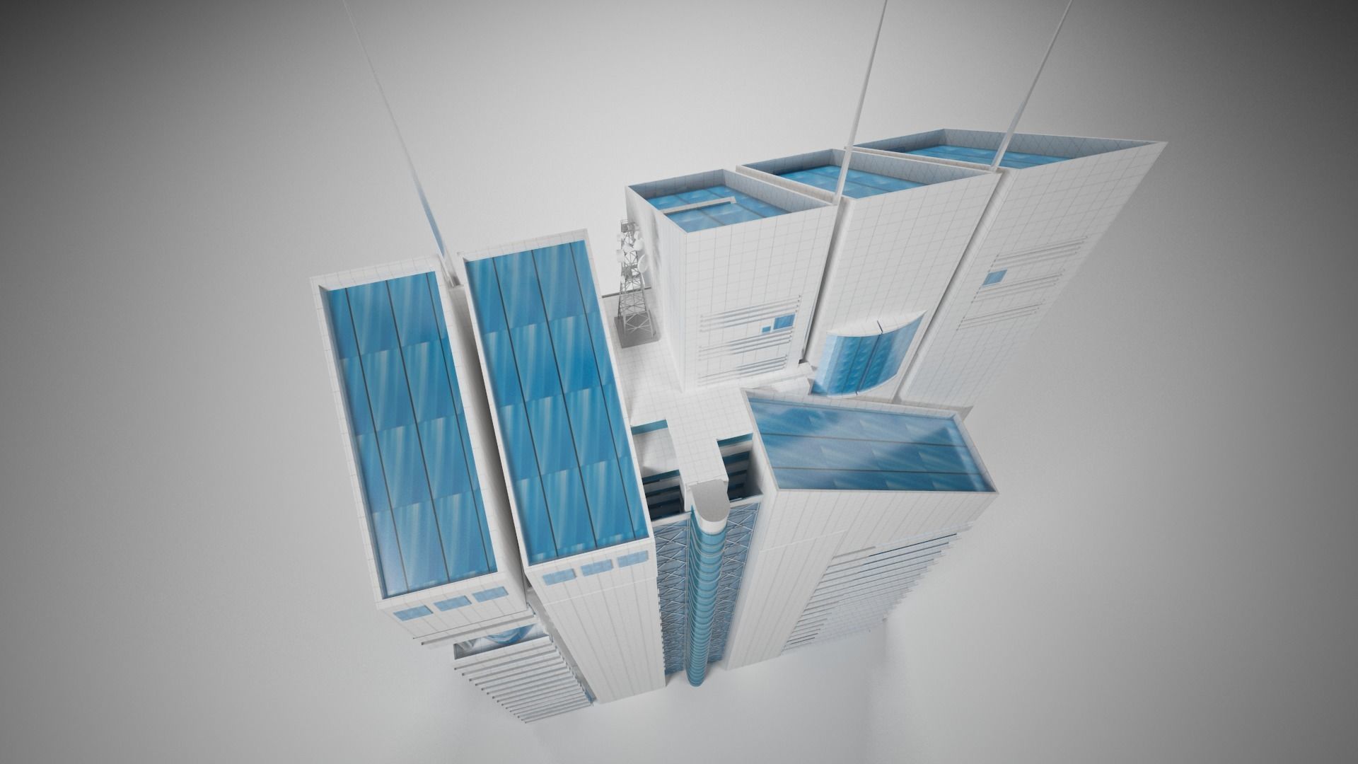 Office Tower Building 3D model_4