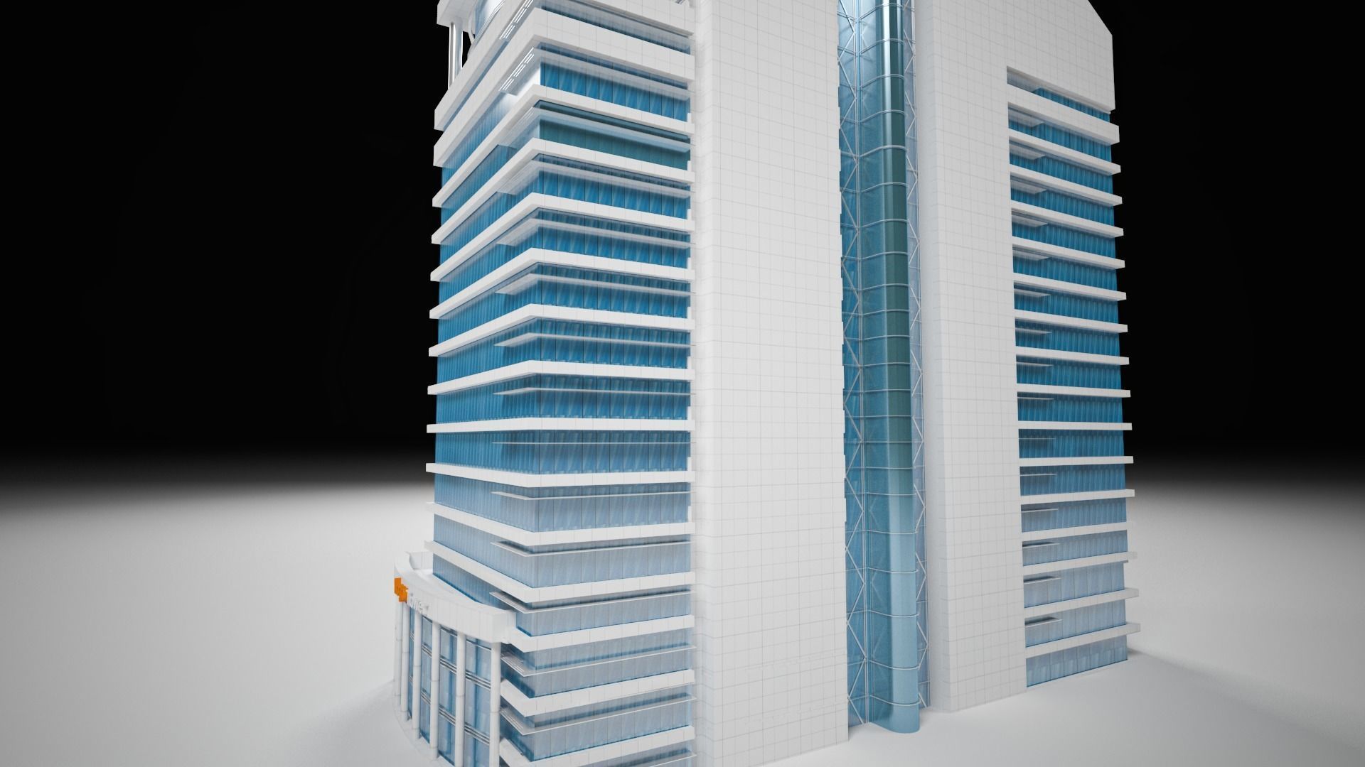 Office Tower Building 3D model_3