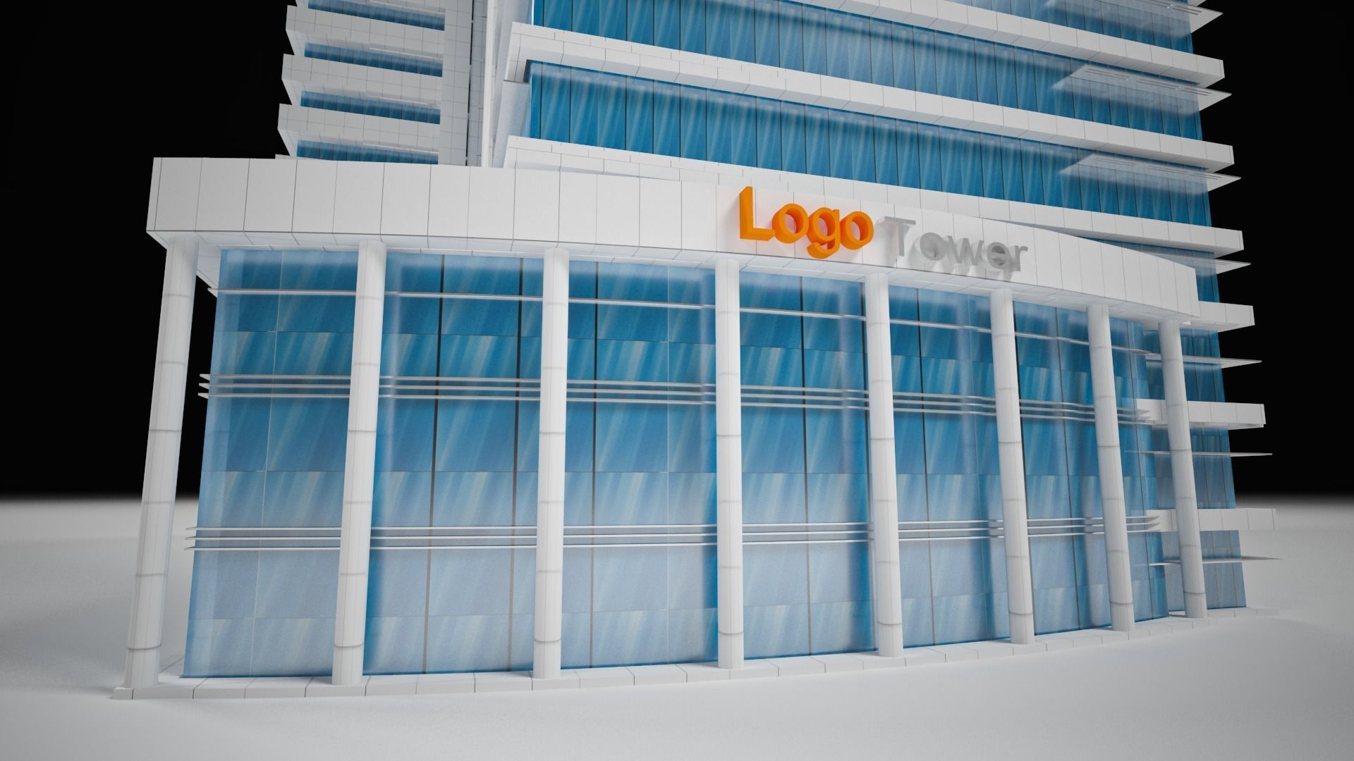 Office Tower Building 3D model_2