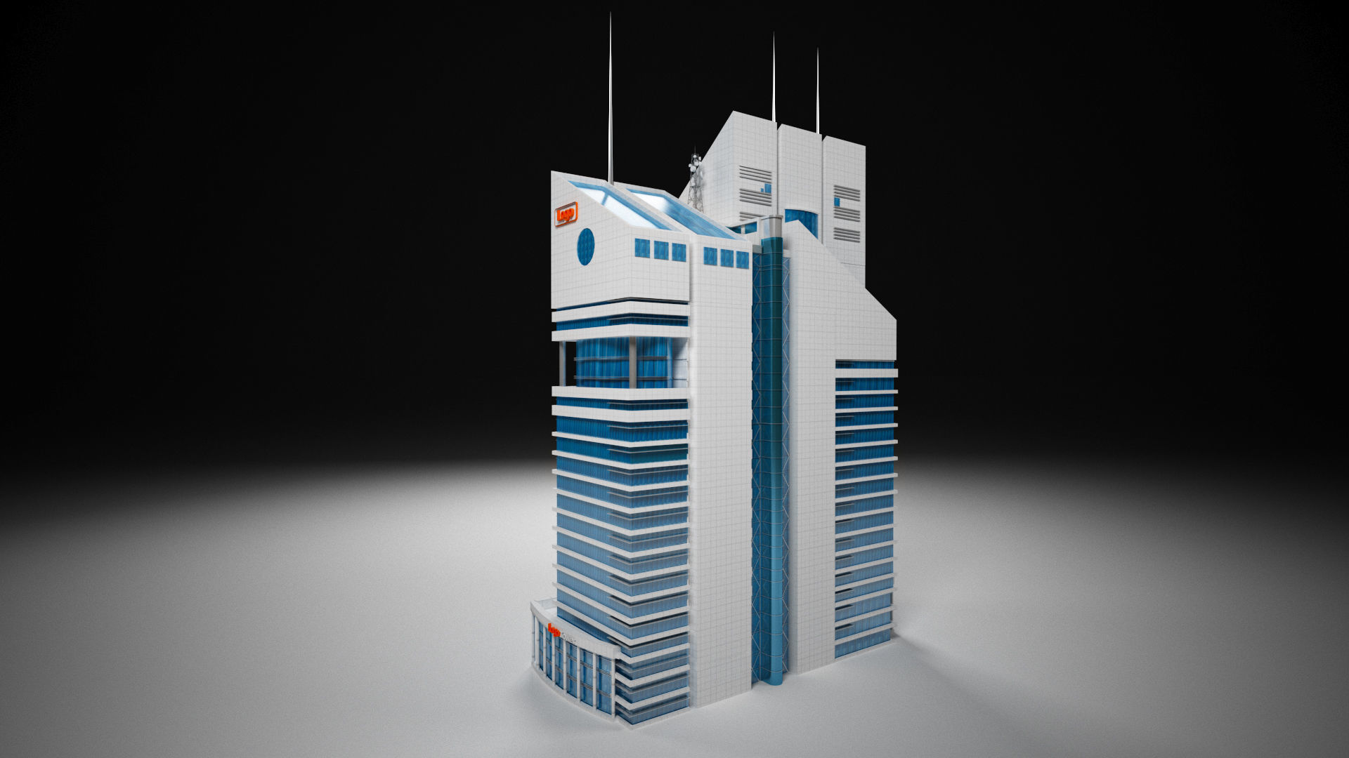 Office Tower Building 3D model_11