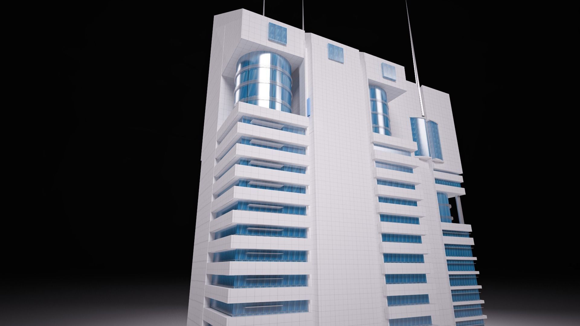 Office Tower Building 3D model_1