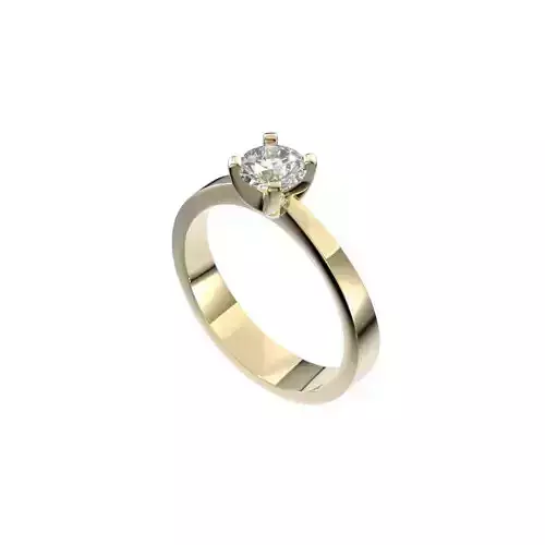 Modern solitaire ring N5 3D print model