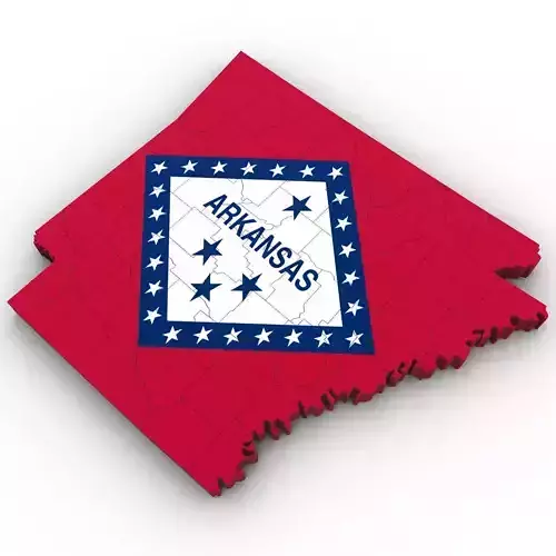 Arkansas Political Map 3D model
