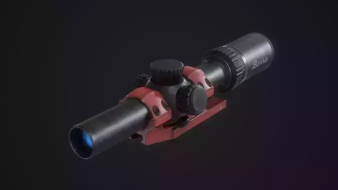 Sniper Scope Burris M-Tac 1-4X24  Low-poly 3D model