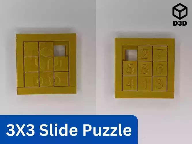3X3 Impossible Slide Puzzle Free 3D print model