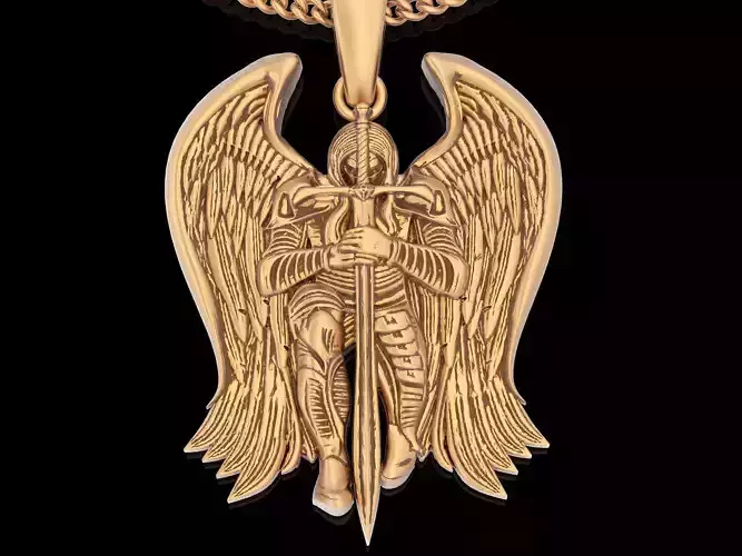 Sword man pendant  gold silver printable jewelry  3D model
