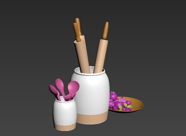 Kitchen item Low-poly 3D model_6
