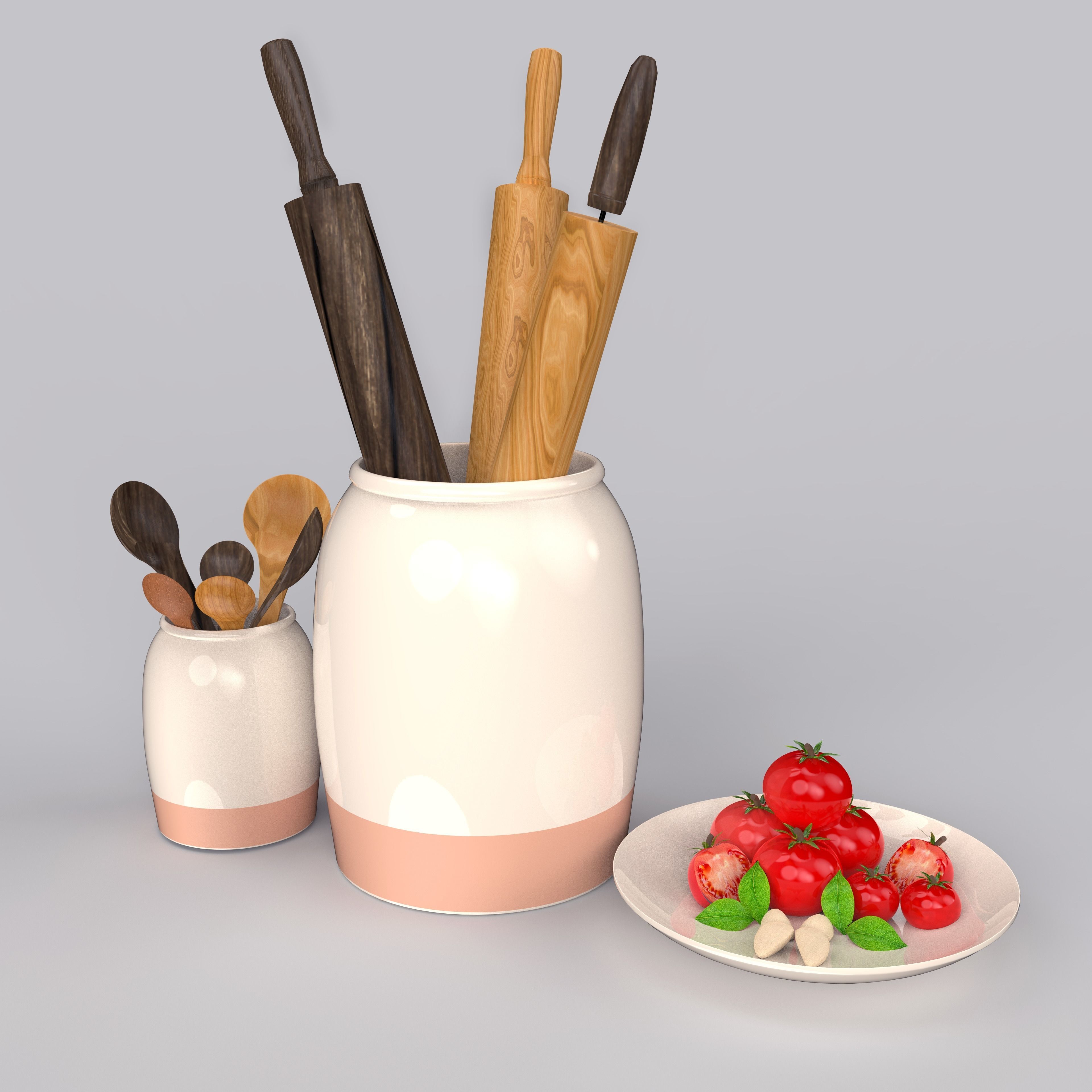 Kitchen item Low-poly 3D model_1