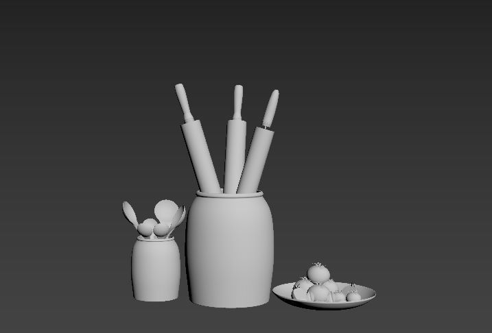 Kitchen item Low-poly 3D model_11