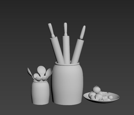 Kitchen item Low-poly 3D model_10