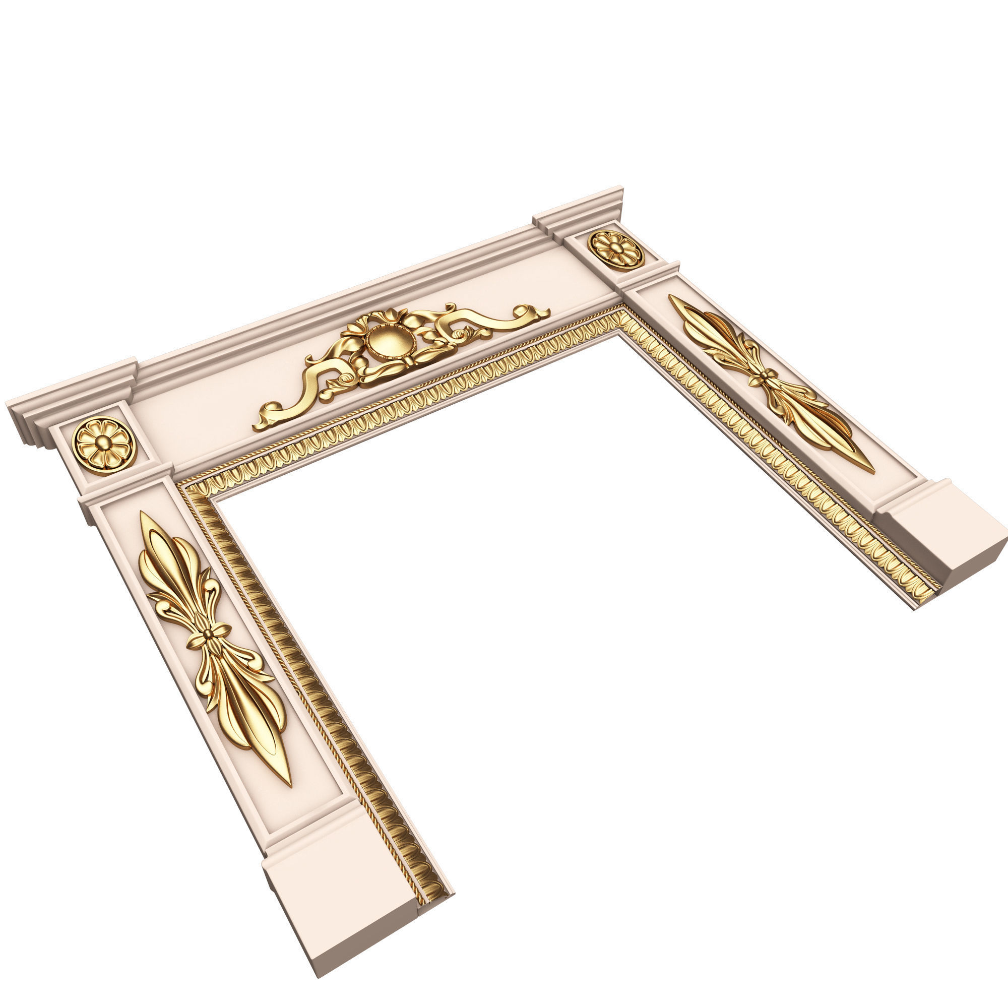 Classic Fireplace 07 Low-poly 3D model_6