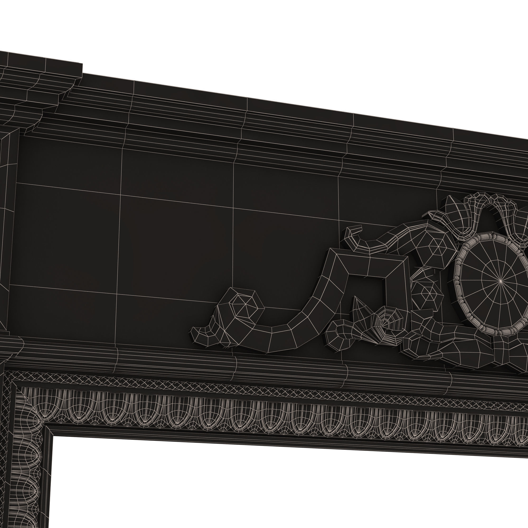 Classic Fireplace 07 Low-poly 3D model_10