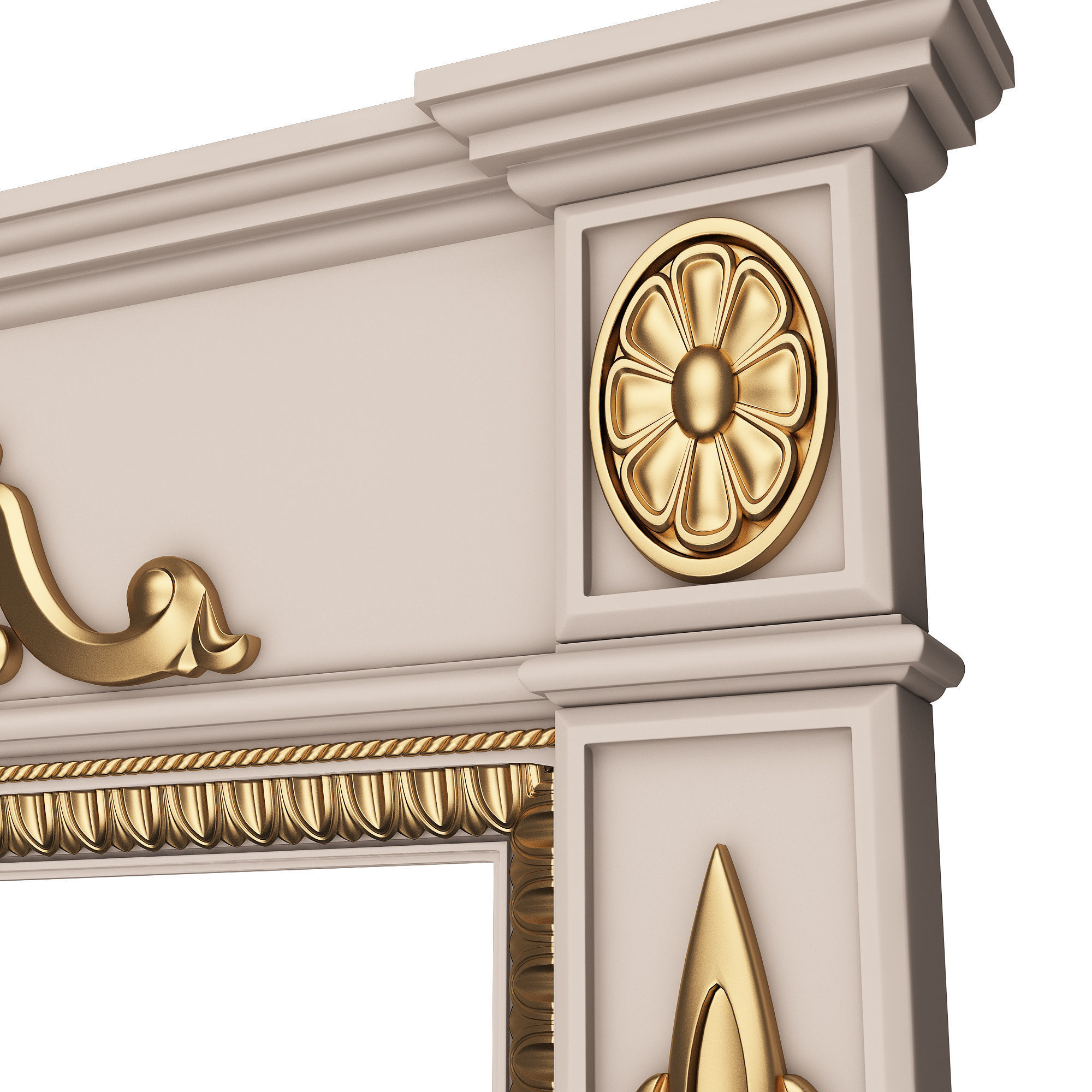 Classic Fireplace 07 Low-poly 3D model_5