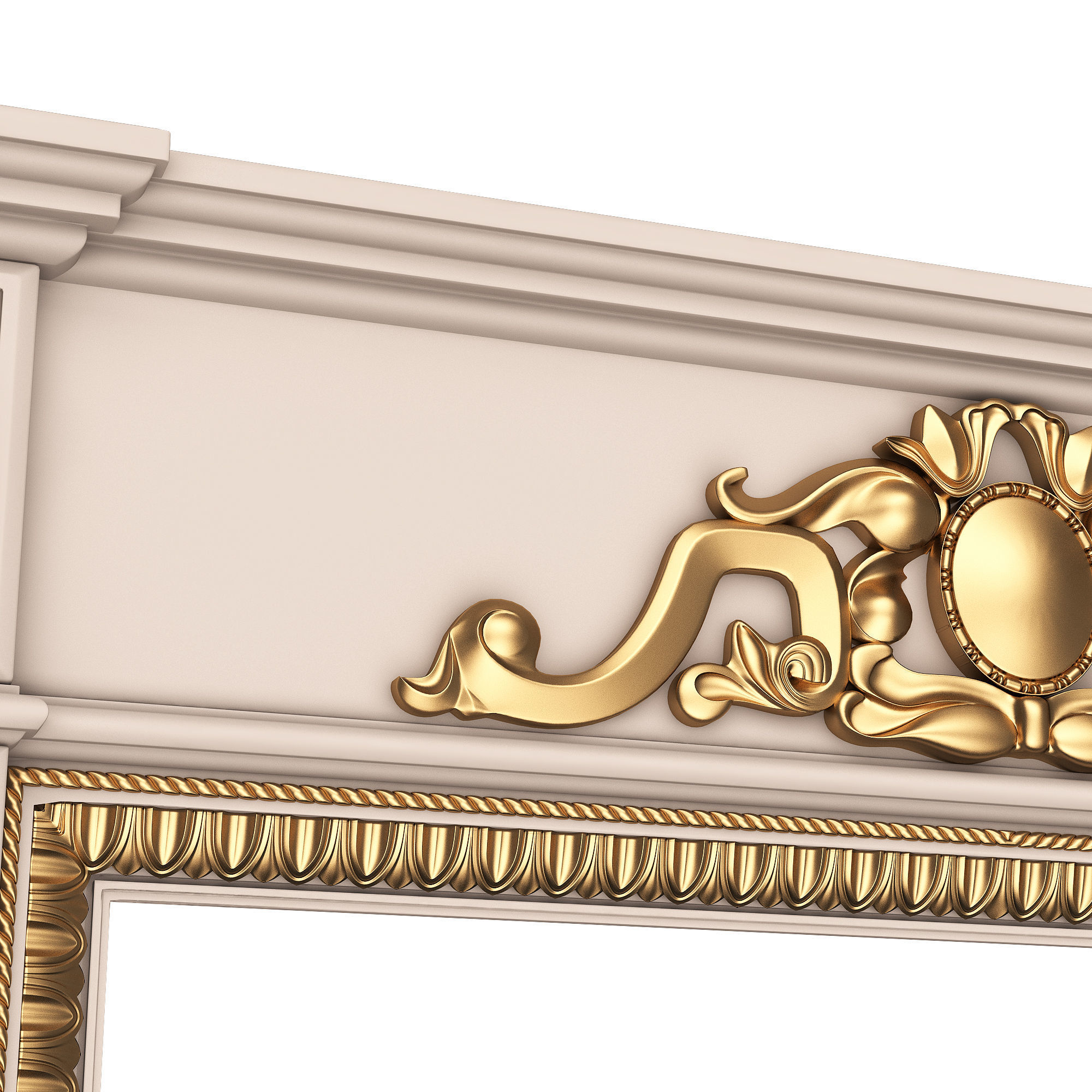 Classic Fireplace 07 Low-poly 3D model_3