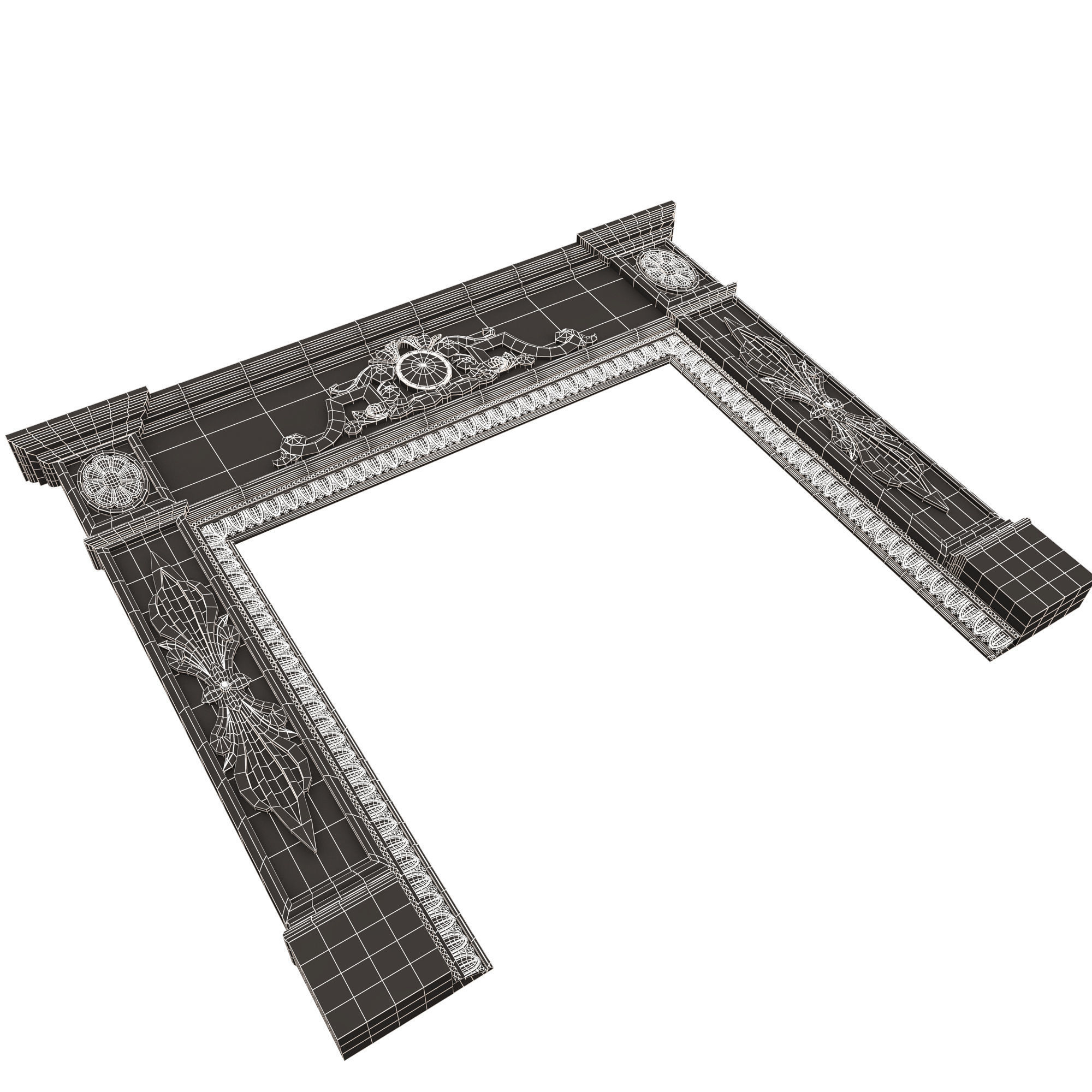 Classic Fireplace 07 Low-poly 3D model_12