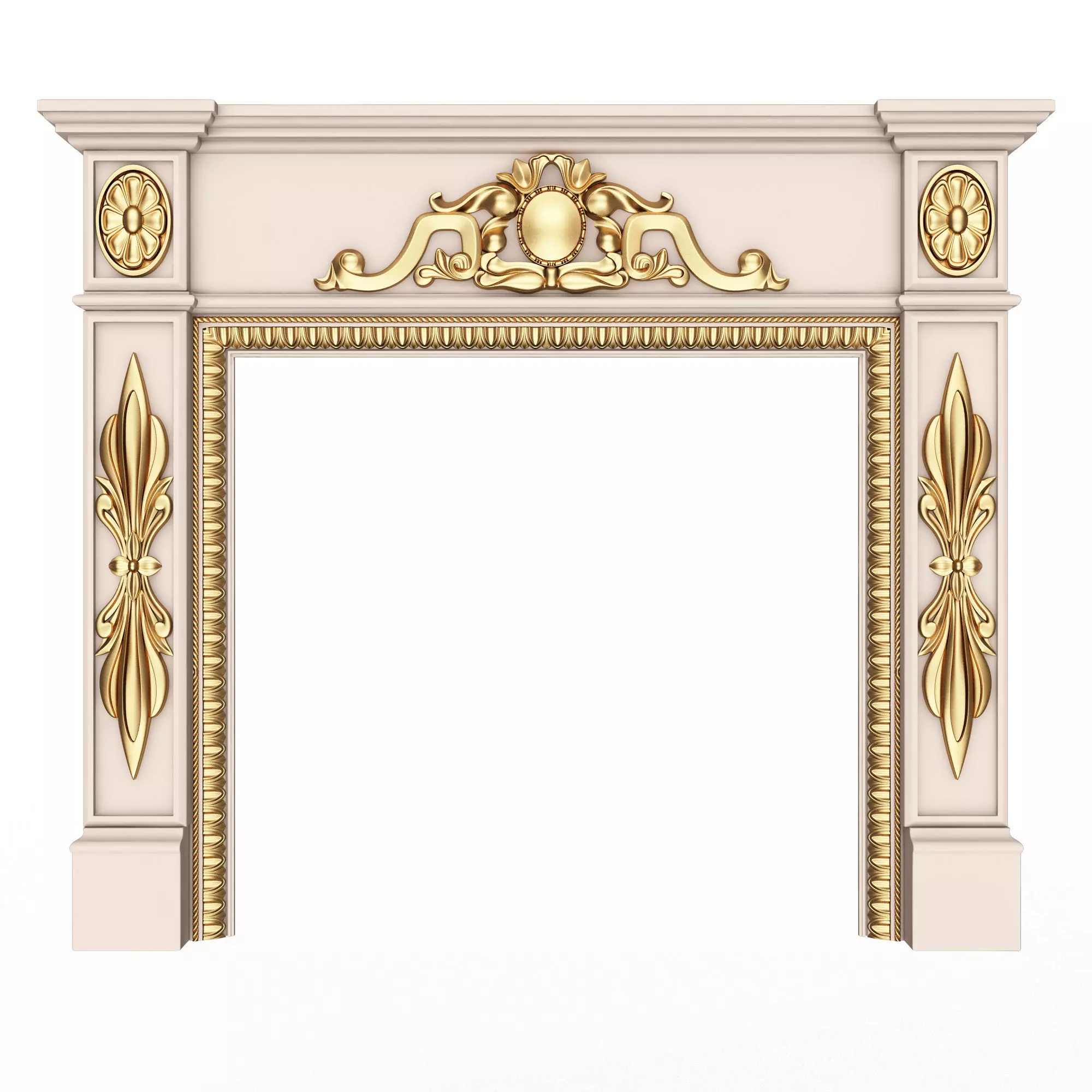 Classic Fireplace 07 Low-poly 3D model_0