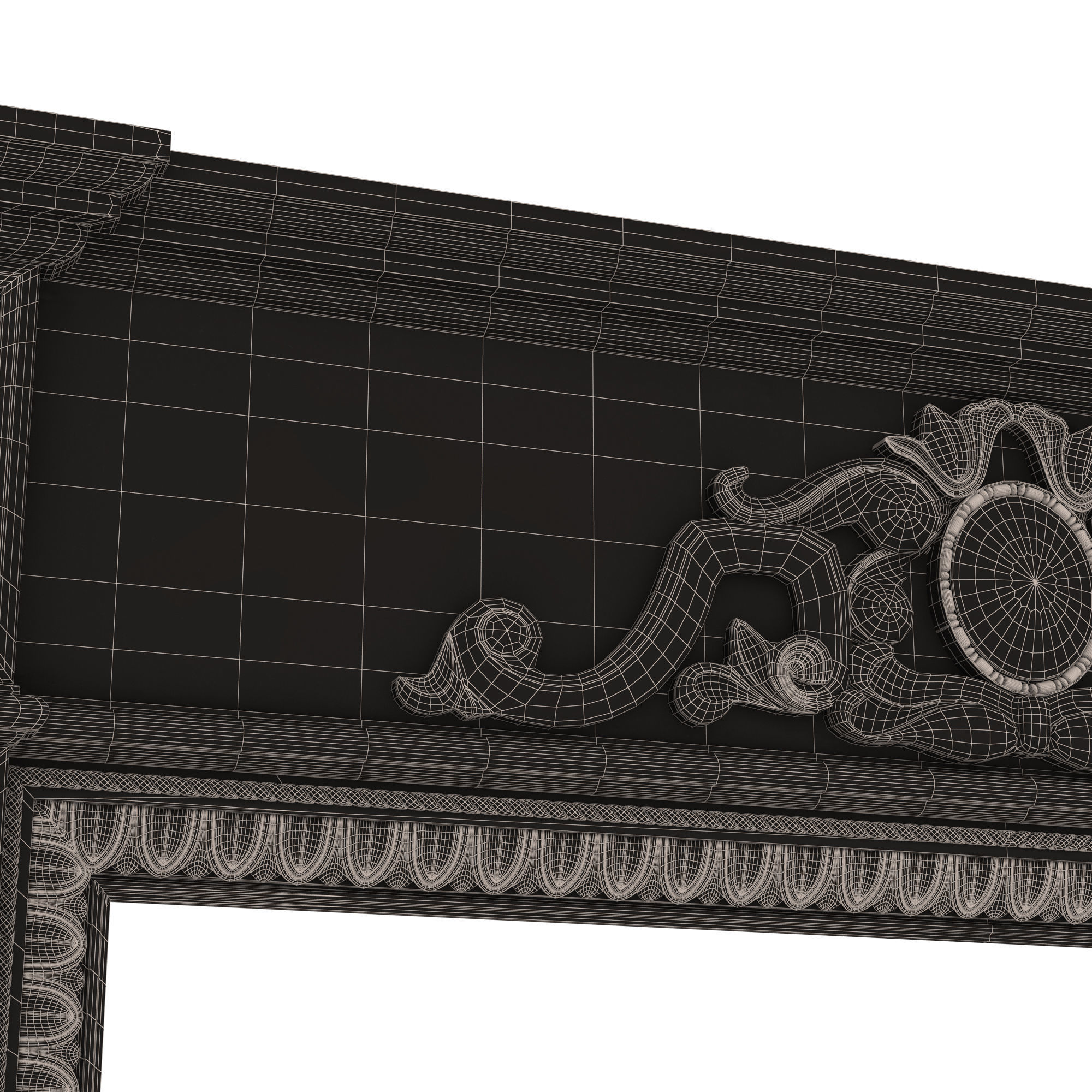 Classic Fireplace 07 Low-poly 3D model_16