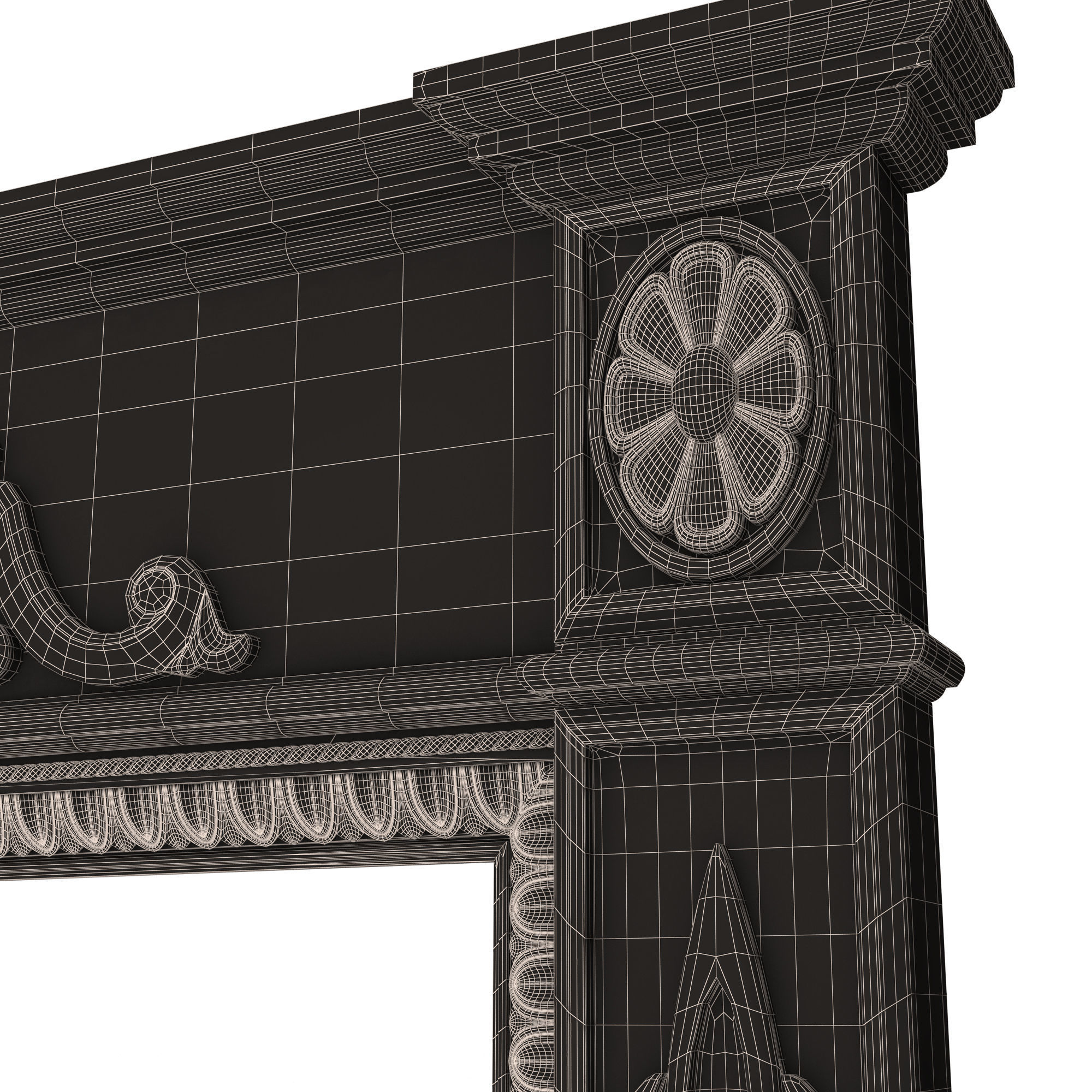 Classic Fireplace 07 Low-poly 3D model_17