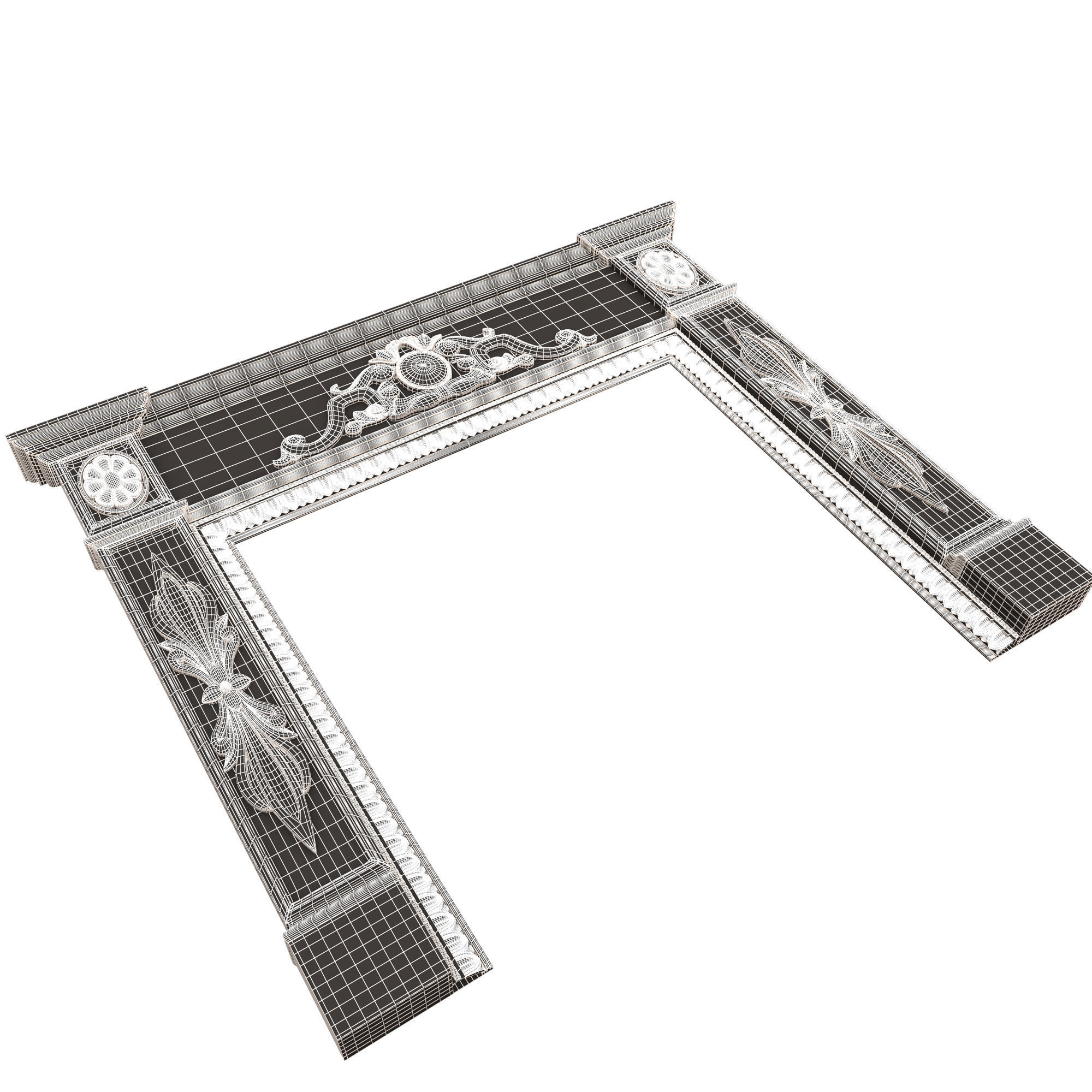 Classic Fireplace 07 Low-poly 3D model_18