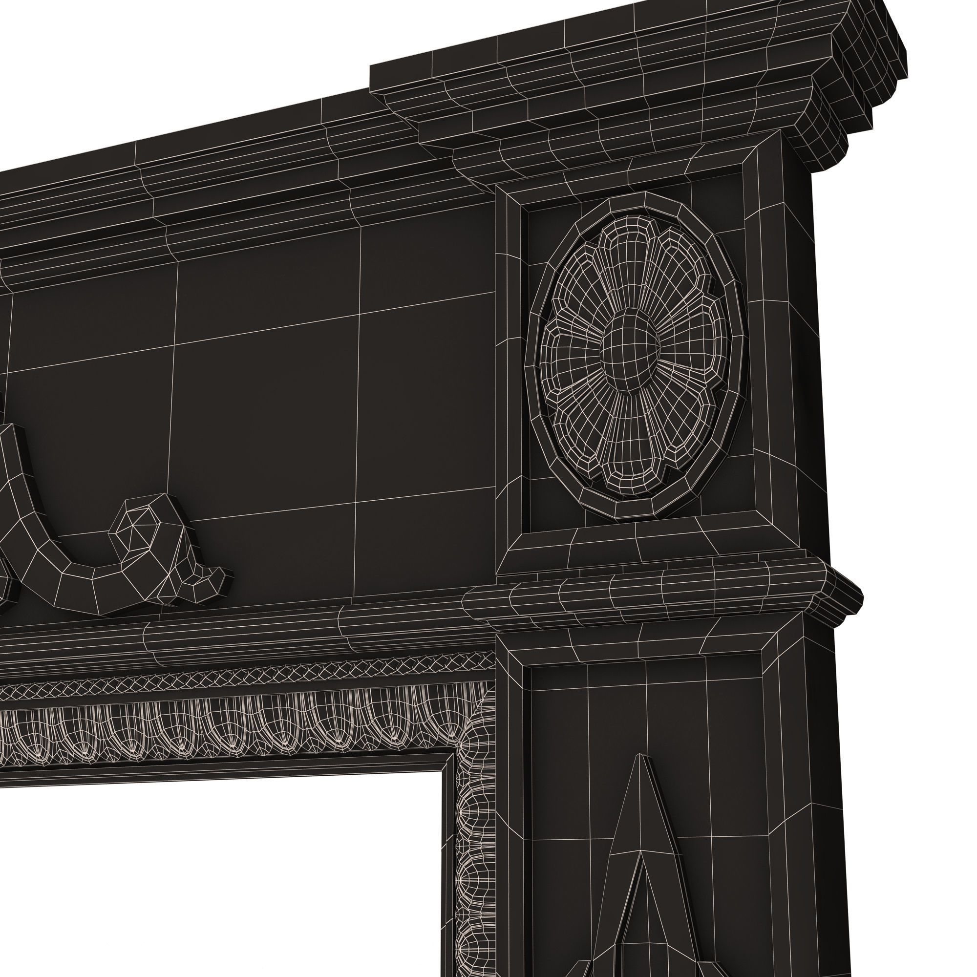 Classic Fireplace 07 Low-poly 3D model_11