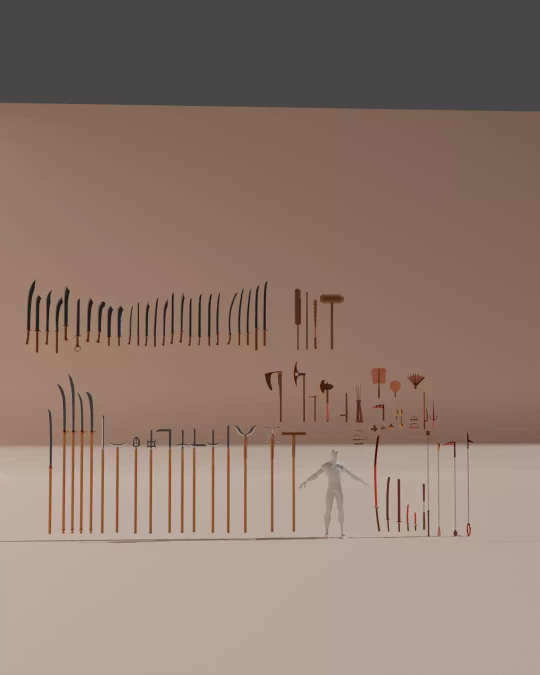 Japanese and Chinese Weapon Pack 3D model