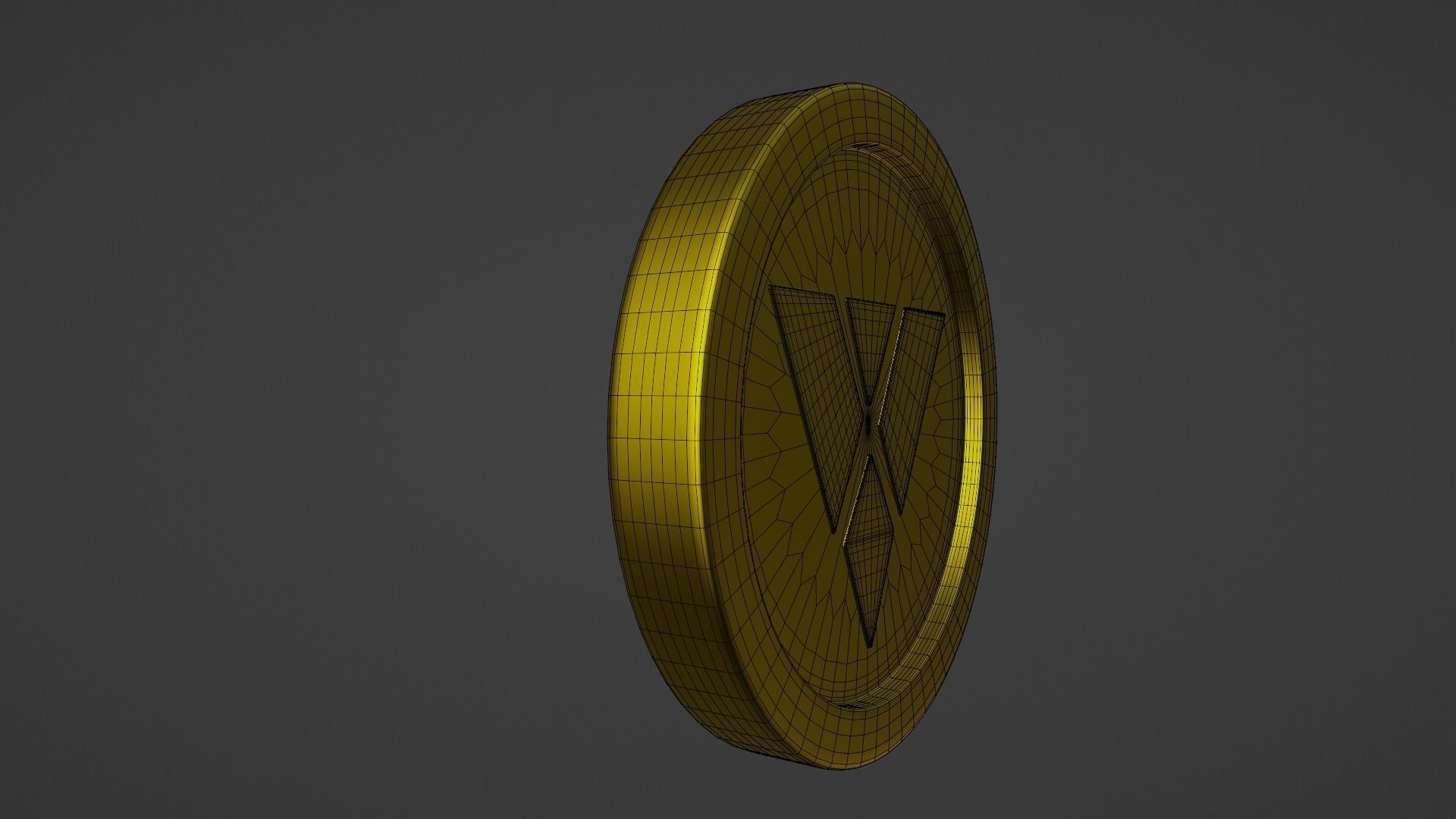 Xtrabytes Coin Low-poly 3D model_12