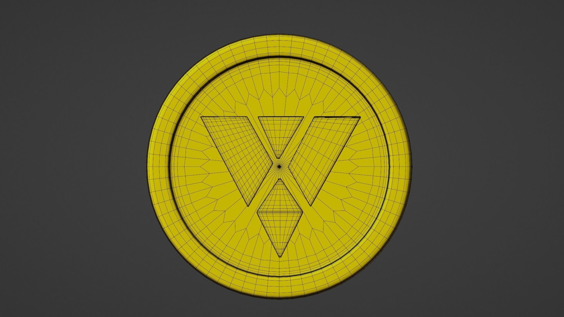 Xtrabytes Coin Low-poly 3D model_10
