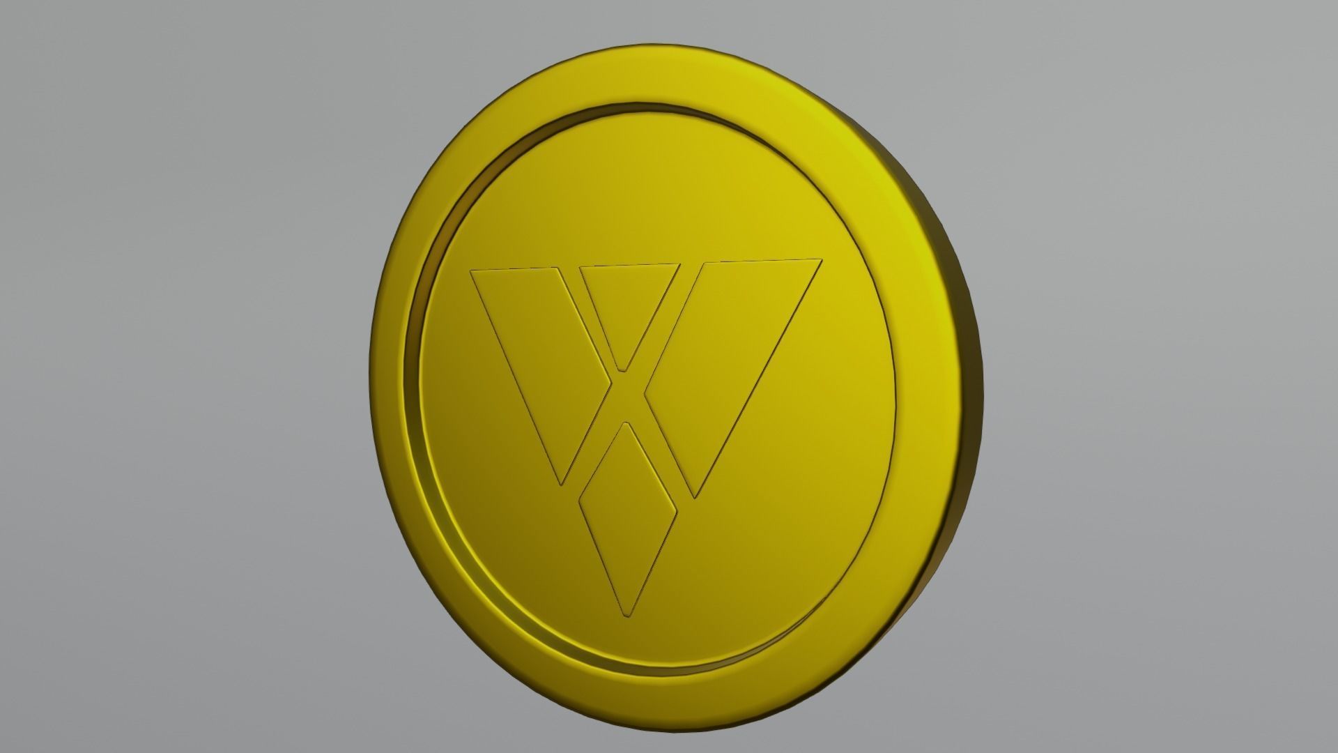 Xtrabytes Coin Low-poly 3D model_4