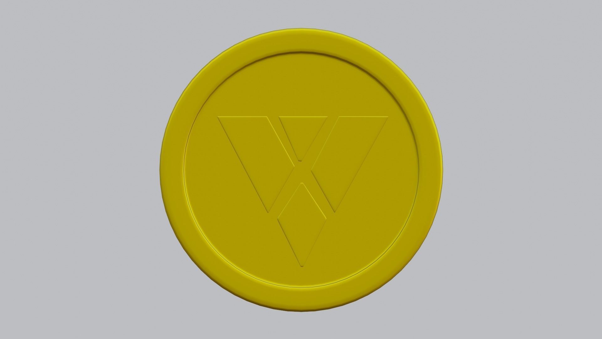 Xtrabytes Coin Low-poly 3D model_1