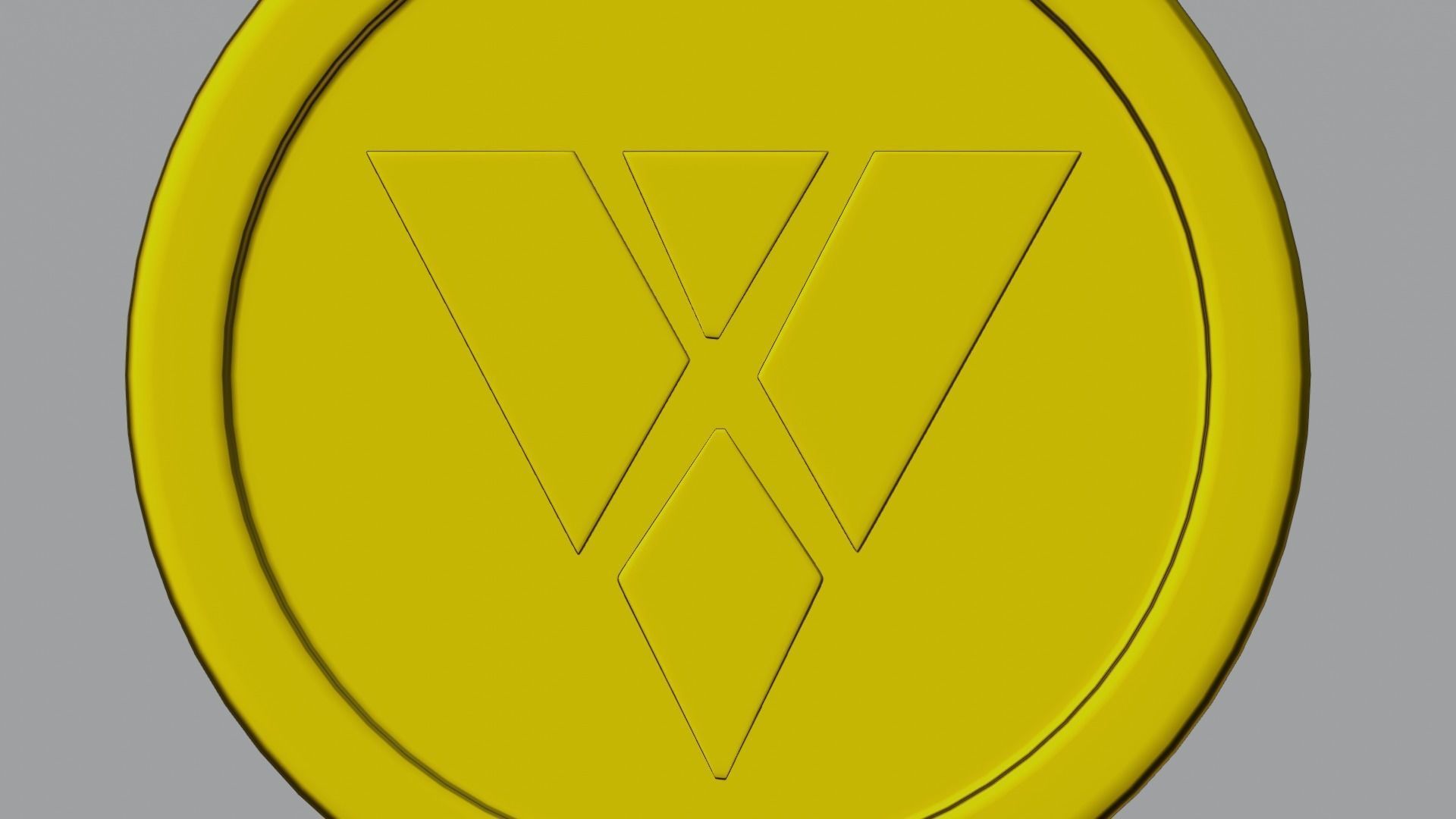 Xtrabytes Coin Low-poly 3D model_3