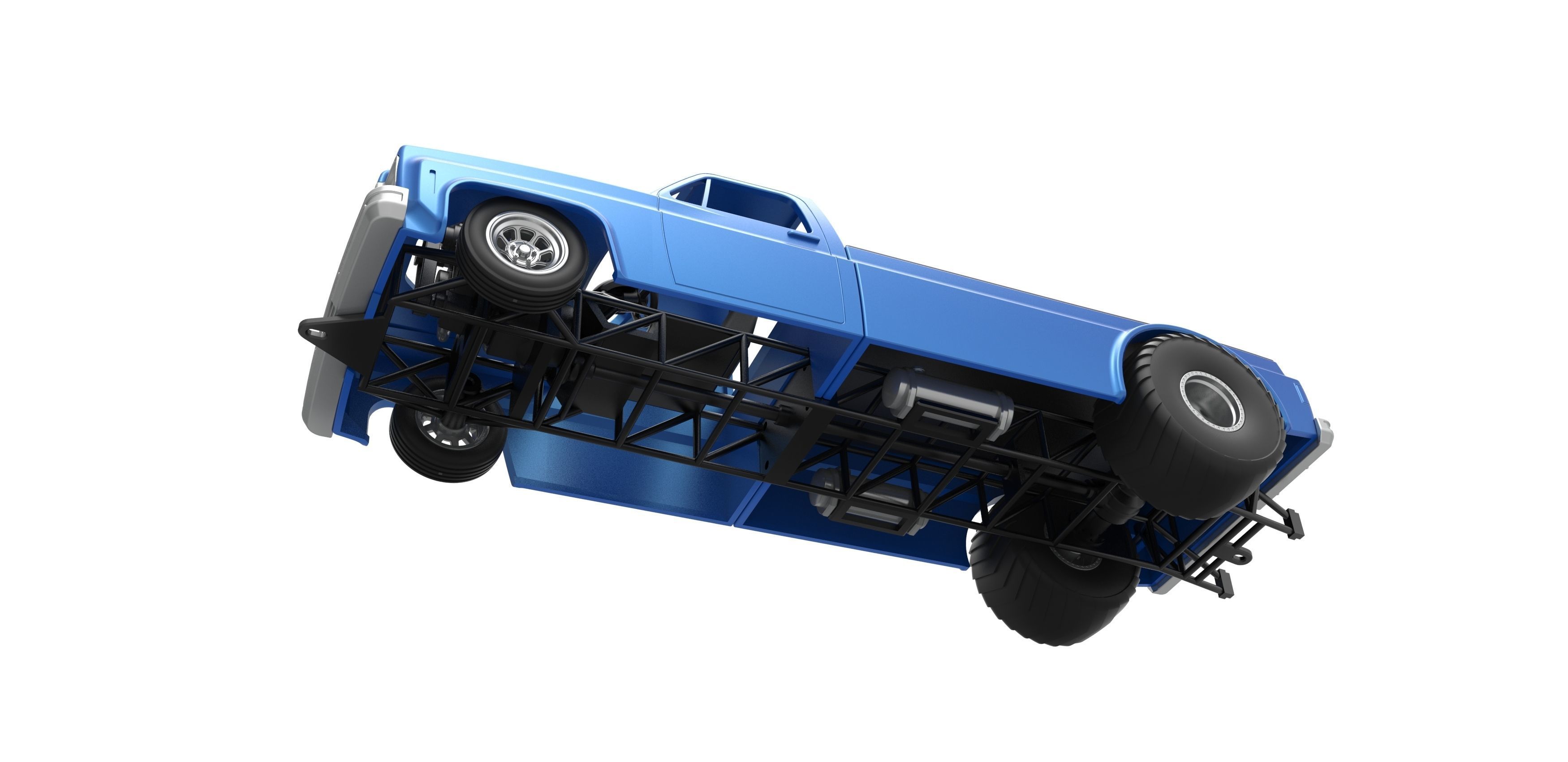 Pulling truck 2wd Scale 1 to 25 3D print model_4