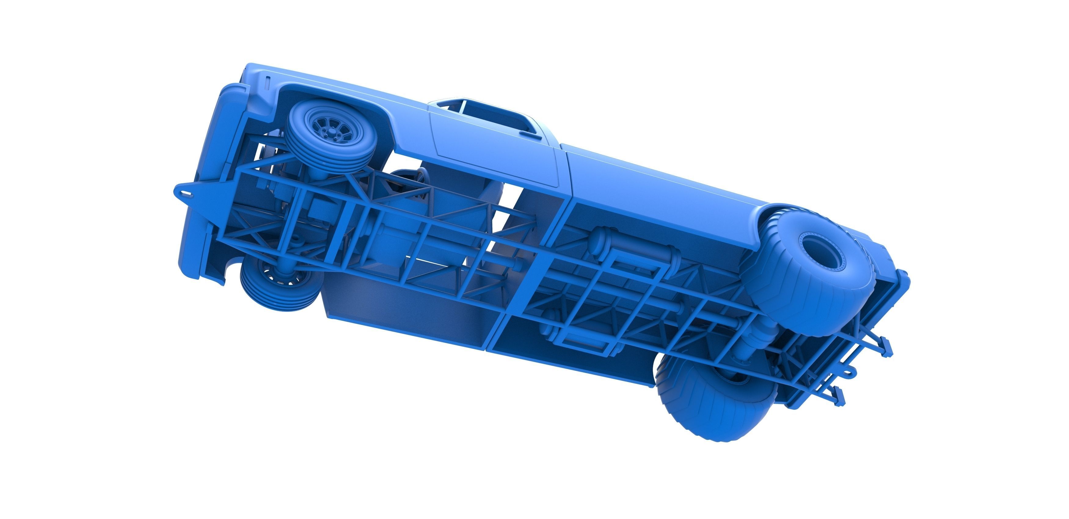 Pulling truck 2wd Scale 1 to 25 3D print model_18