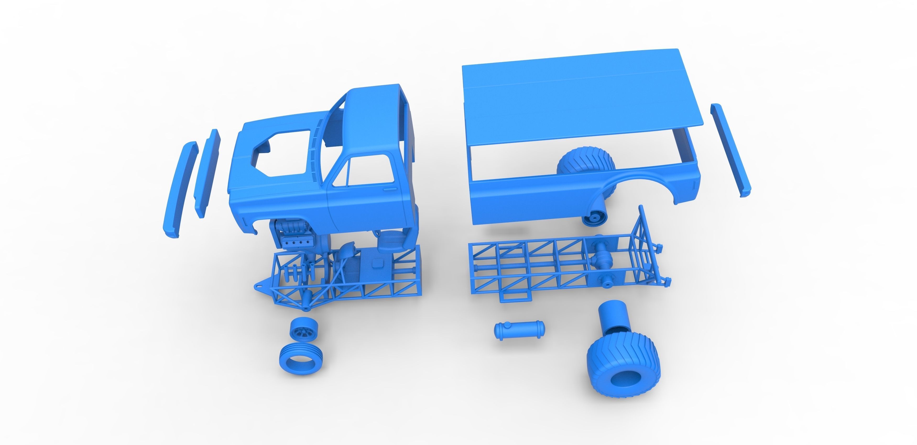 Pulling truck 2wd Scale 1 to 25 3D print model_34