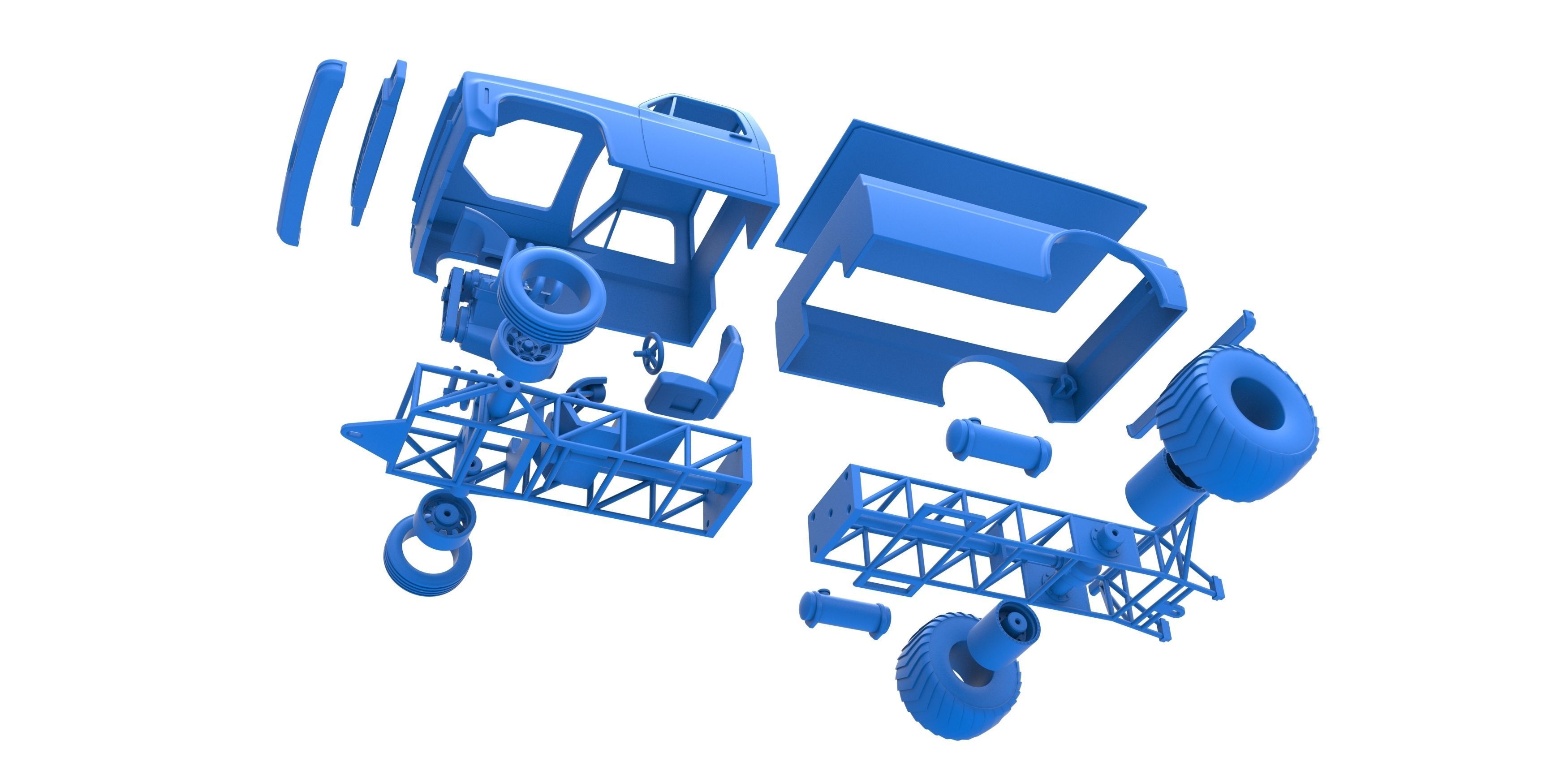 Pulling truck 2wd Scale 1 to 25 3D print model_31