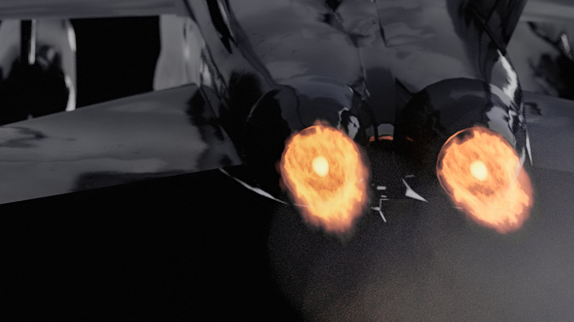 f18 black and gold rigged with procedural textures 3D model_2