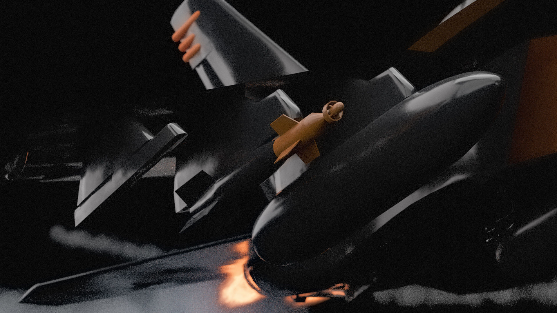 f18 black and gold rigged with procedural textures 3D model_4