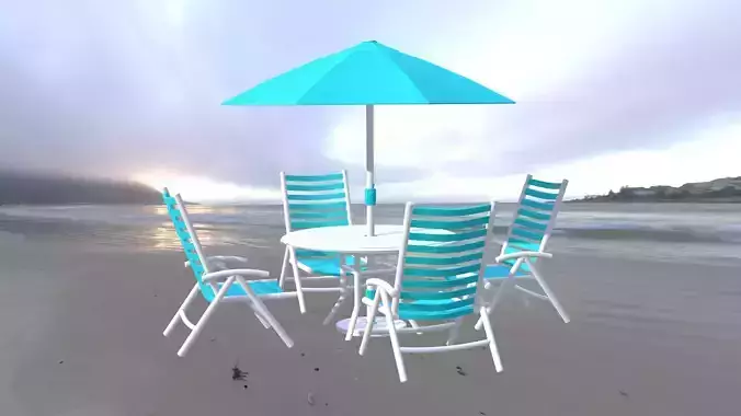 Patio outdoor table with chairs and umbrella Turquoise
