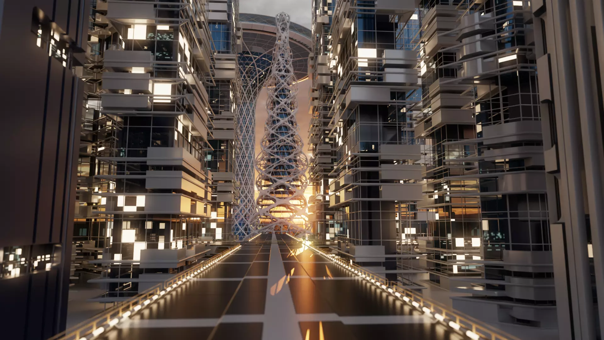 Futuristic Skyscraper Generators HDA 3D model_0