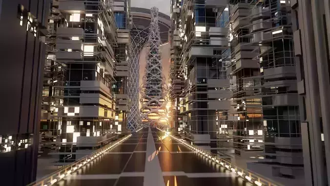 Futuristic Skyscraper Generators HDA 3D model