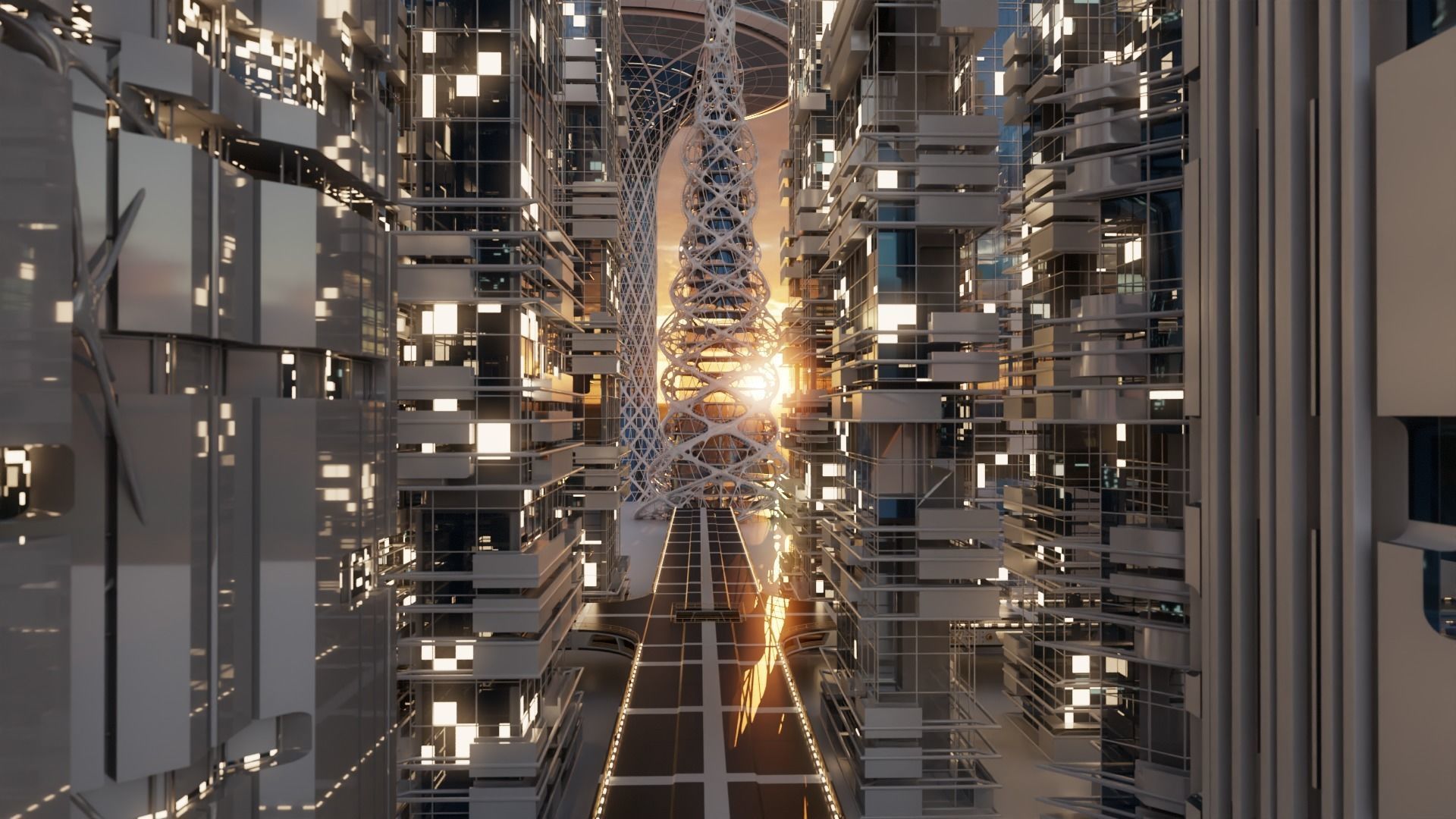 Futuristic Skyscraper Generators HDA 3D model_2