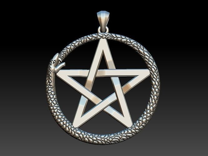 Ouroborus Pentagram 3D print model