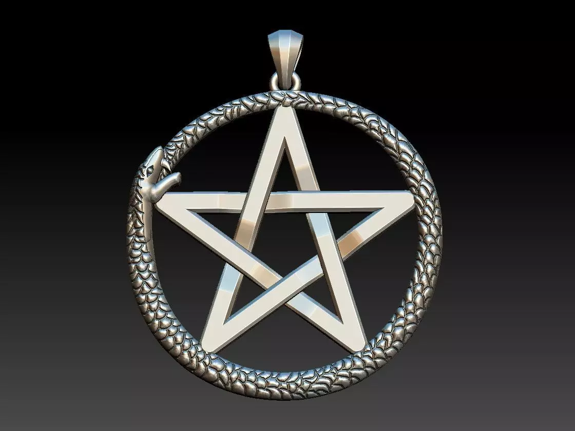 Ouroborus Pentagram 3D print model
