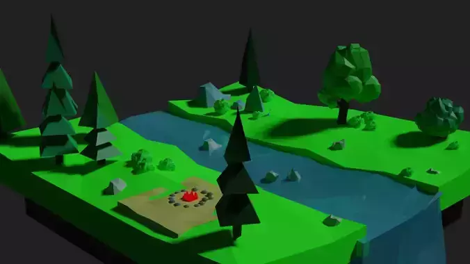 Low Poly small garden 