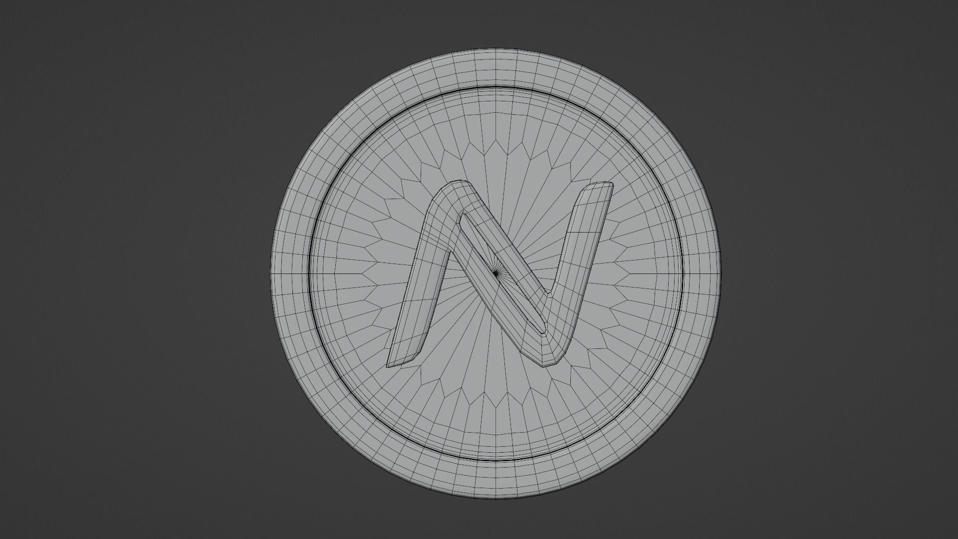 Namecoin coin with letter n Low-poly 3D model_2