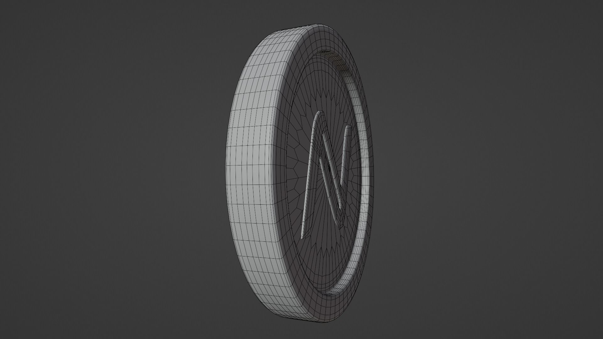 Namecoin coin with letter n Low-poly 3D model_7