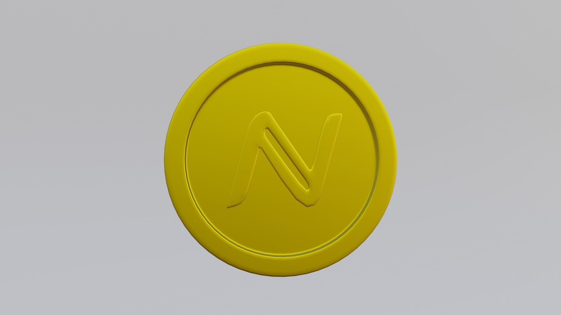 Namecoin coin with letter n Low-poly 3D model_10