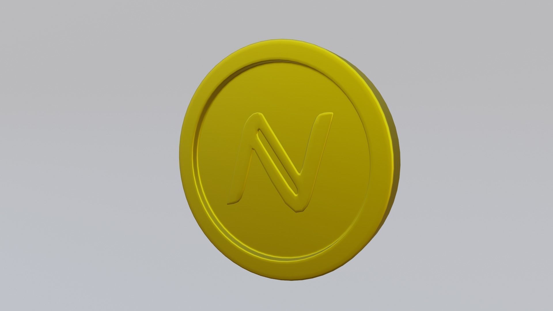 Namecoin coin with letter n Low-poly 3D model_9