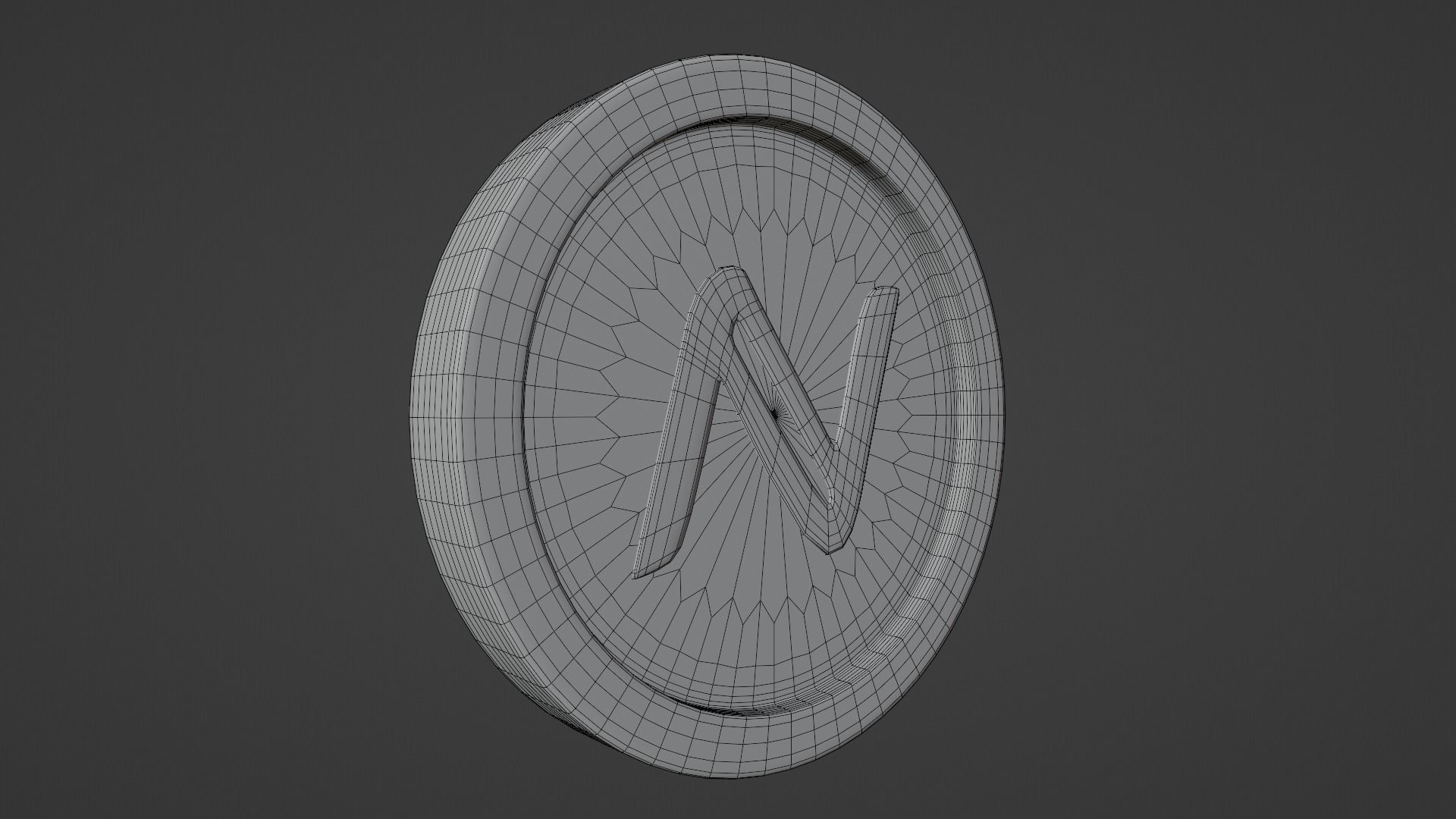 Namecoin coin with letter n Low-poly 3D model_6