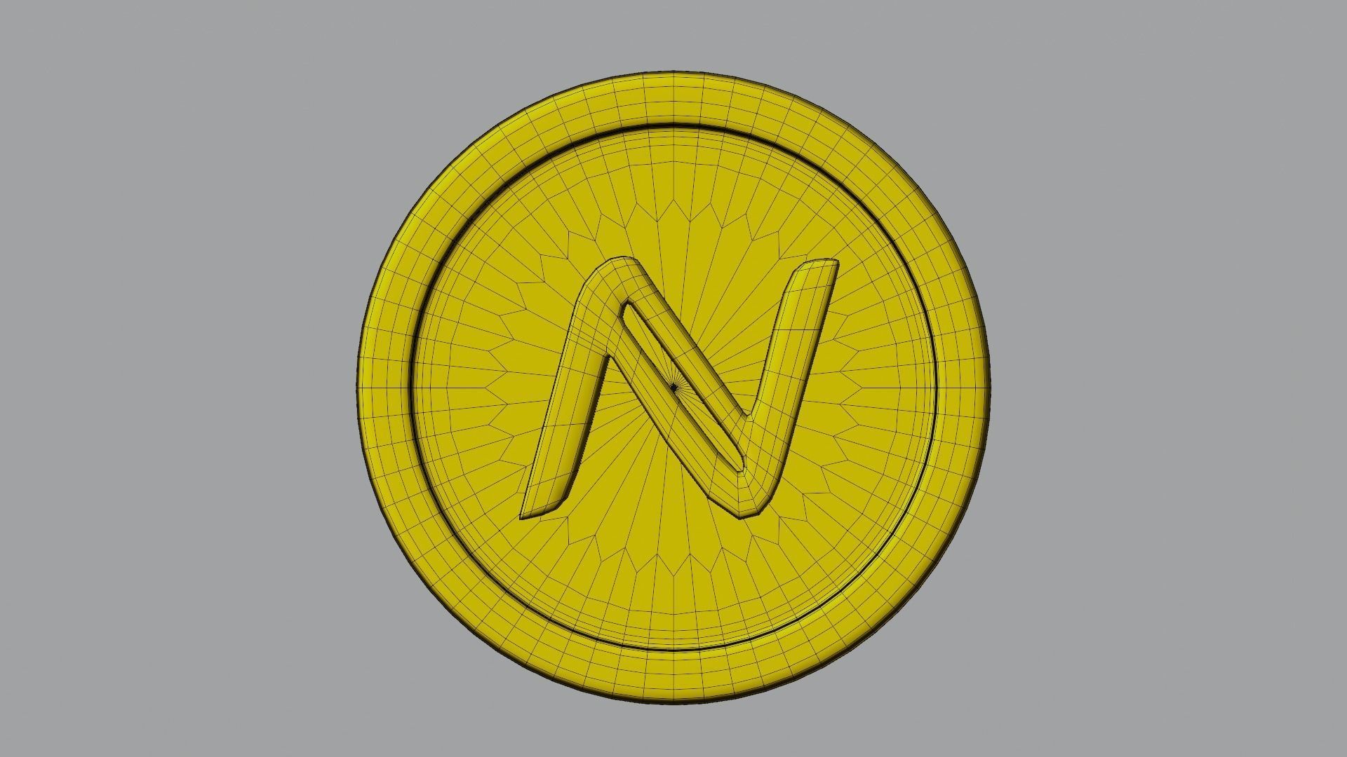 Namecoin coin with letter n Low-poly 3D model_11