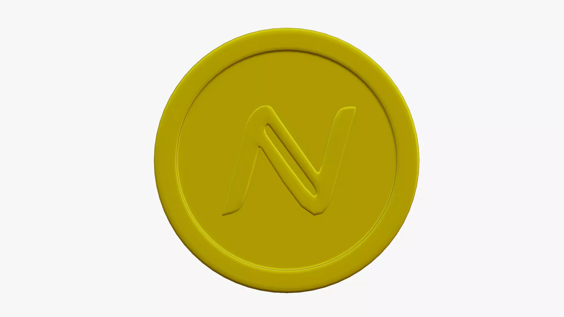 Namecoin coin with letter n Low-poly 3D model_0